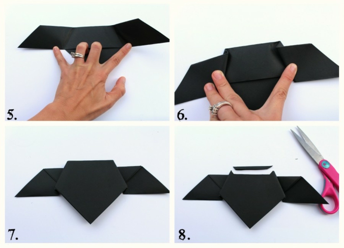 comment faire une chauve-souris origami, bricola facile d'Halloween 