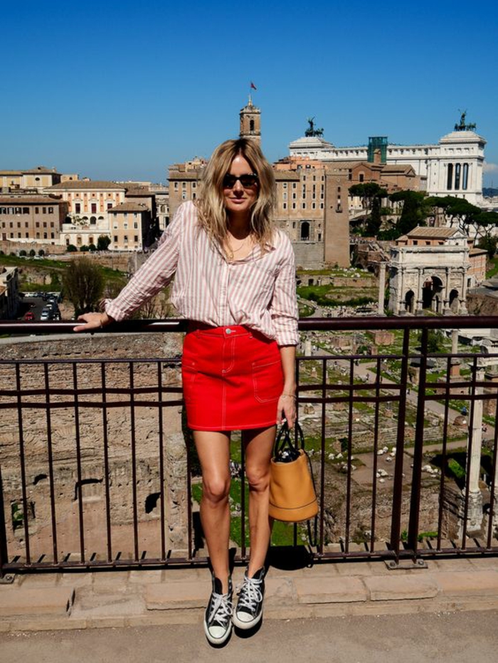 Tenue rouge et blanc cool idée pour s habiller avec style Rome vacances