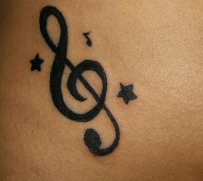 dessin clé de sol tatouage clef musique étoiles tattoo idées tatouages music