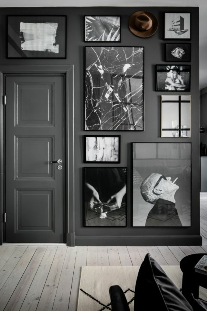 couleur assortie au gris, photographies noires et blanches, planches en bois
