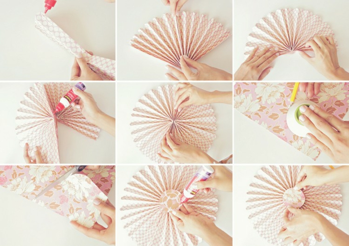 décoration murale en forme de rosace, idée pour un origami facile décoratif
