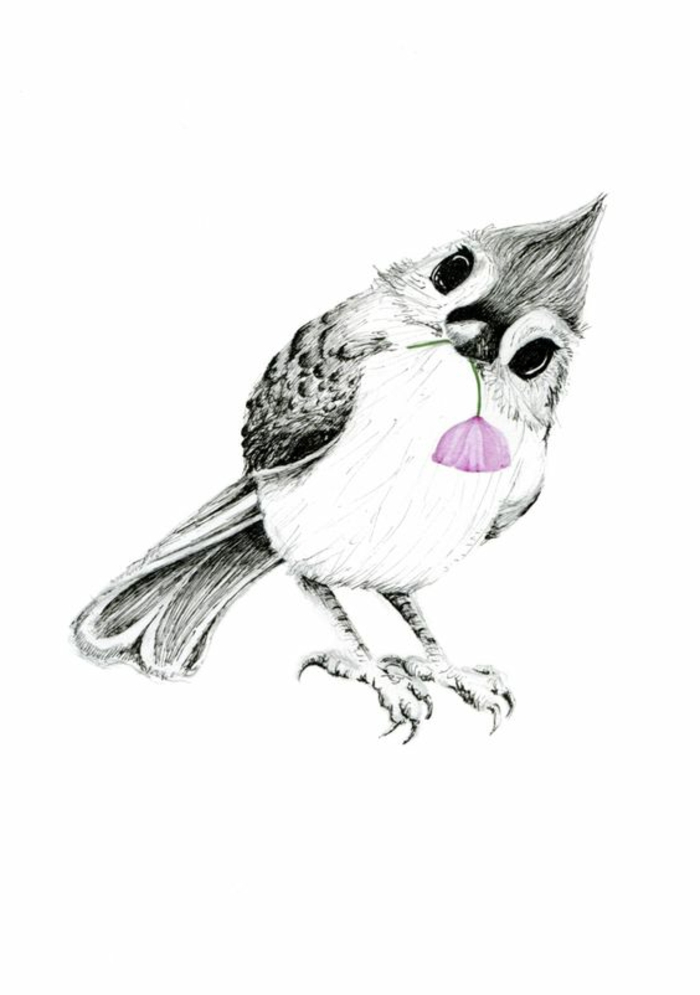 Formidable idée tattoo signification oiseau tatouage modèle oiseau avec fleur