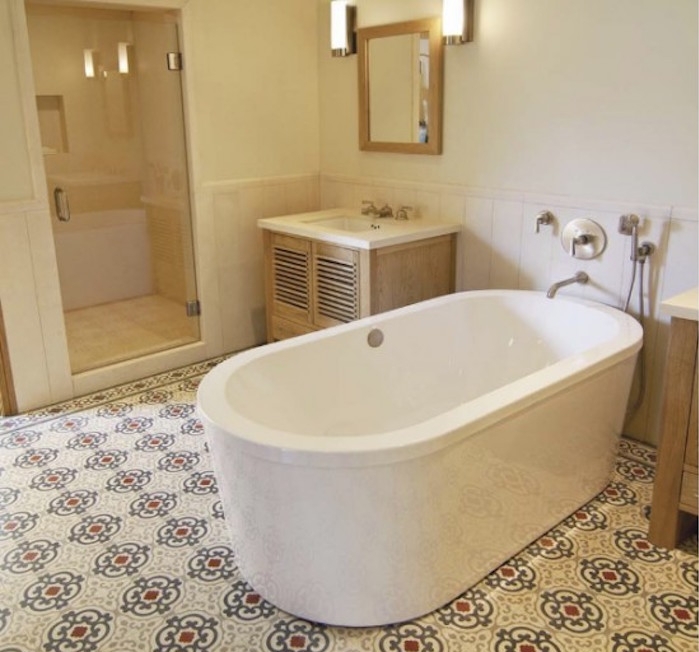 restaurer idée lino sol salle de bain pour rénover aménager modèles déco