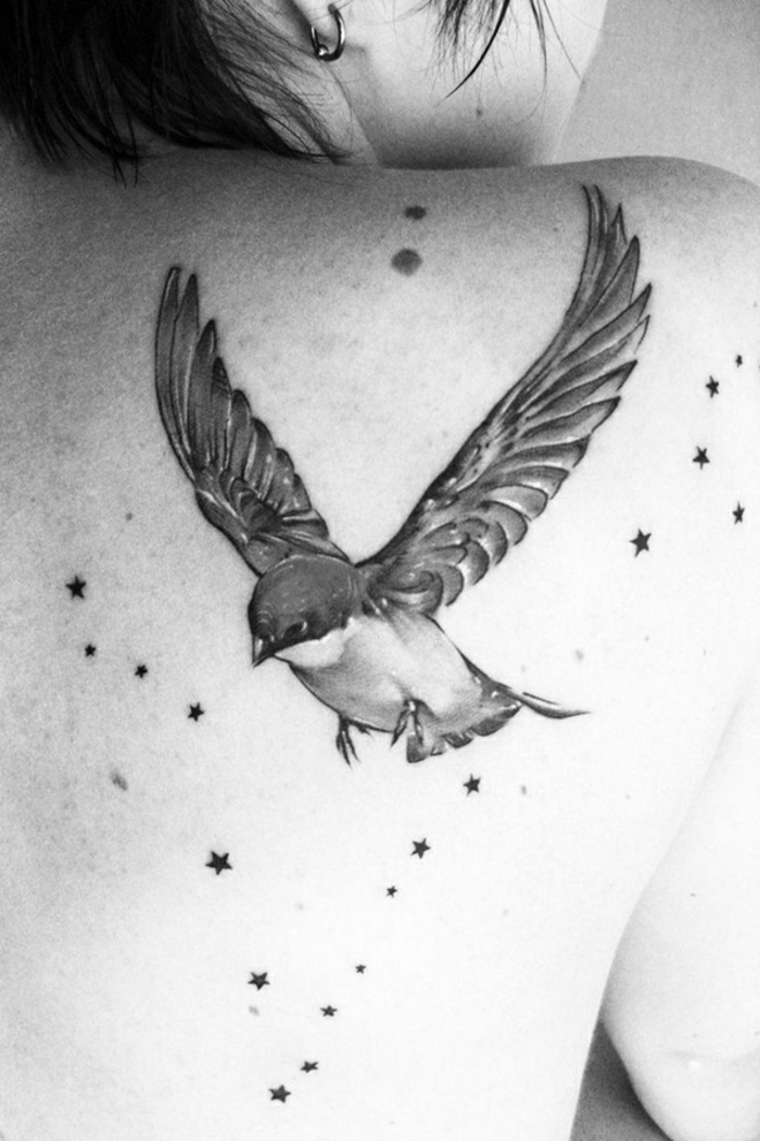 Tatouage petit oiseau tatouage envol d oiseau femme cool