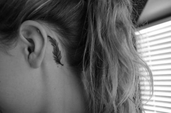 Signification emplacement tatouage feminine plume