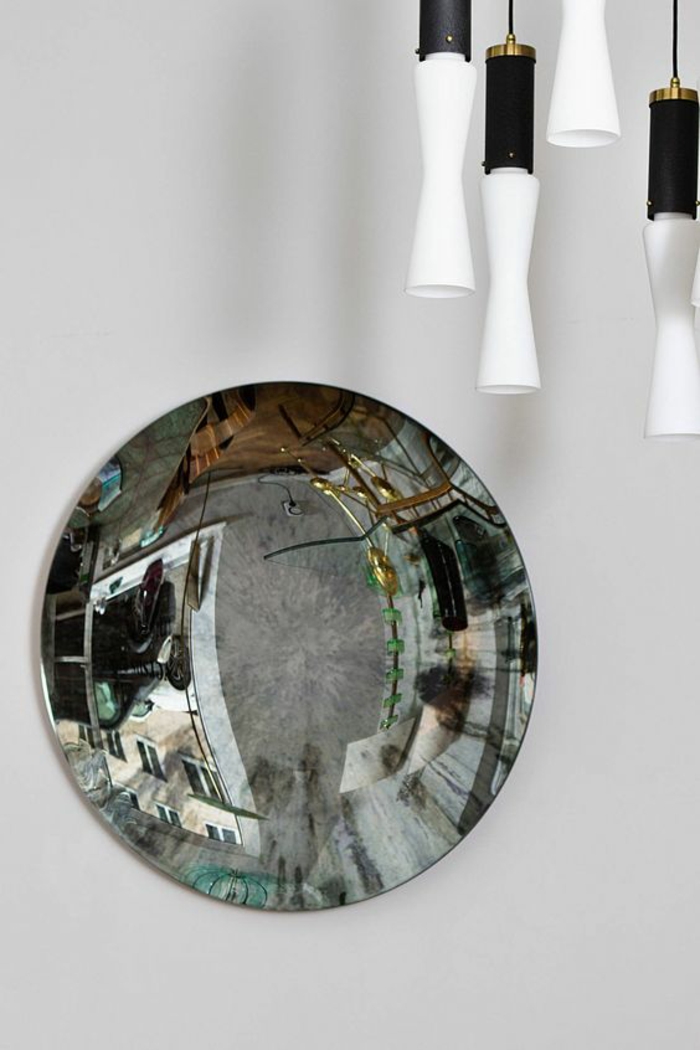 miroir de sorciere convexe les réflechit des objets altérés déco tendance du mur 