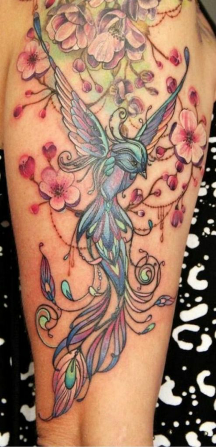 Cool tatouage oiseaux tatouage bras femme belle mythique oiseau 