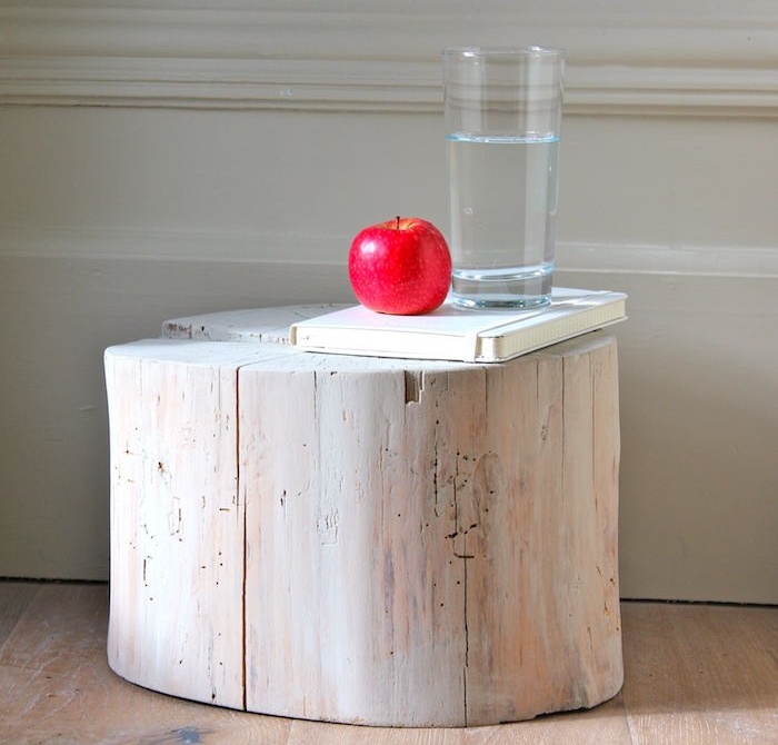 petite table rondin de bois ponce deco naturelle