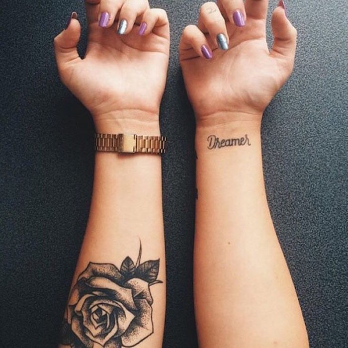 tatouage feminin poignet tatouages avant bras tattoo fleur rose
