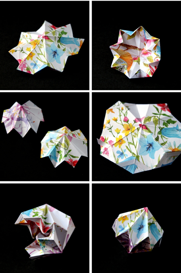 comment faire un origami facile en forme de diamant, bricolage facile avec papier