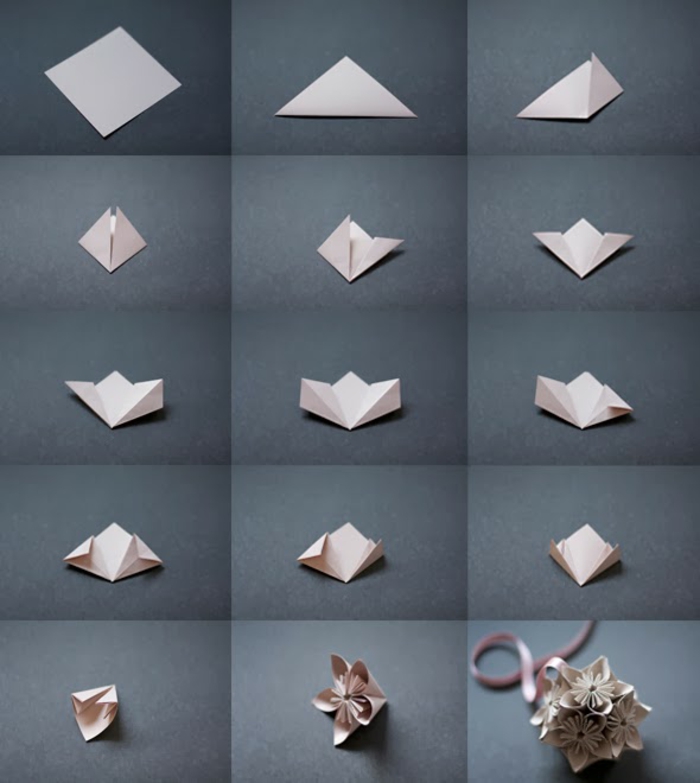 comment faire une fleur en papier façon kusudama, bricolage facile avec papier