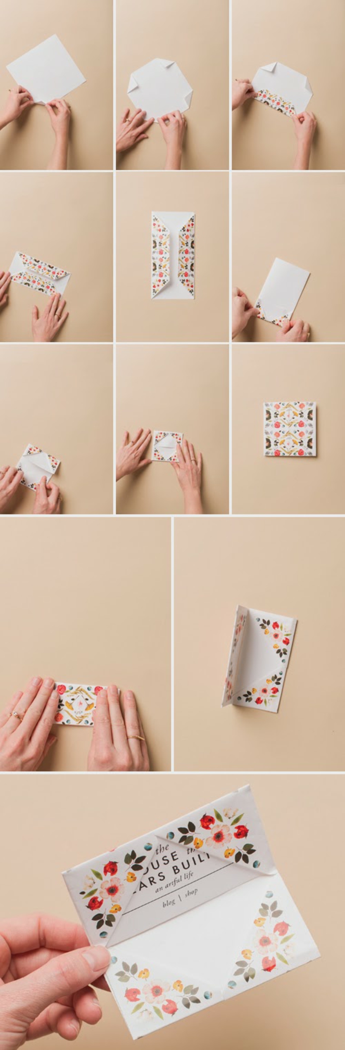 comment réaliser un porte-cartes en origami pour débutants, des étapes de pliage papier faciles à suivre
