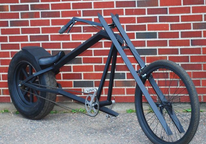 lowrider bike vélo design noir style batman fait maison 