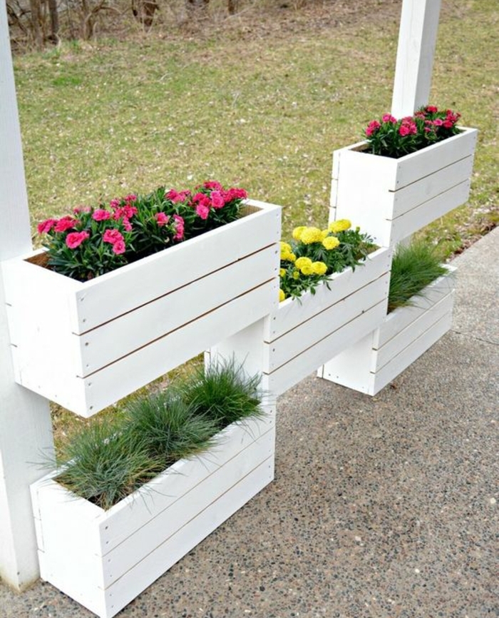 Lot De 4 Jardinières En Zinc Pour Palette Européenne - 38x13x9 Cm - Résistantes Aux Intempéries, Avec Trous De Drainage