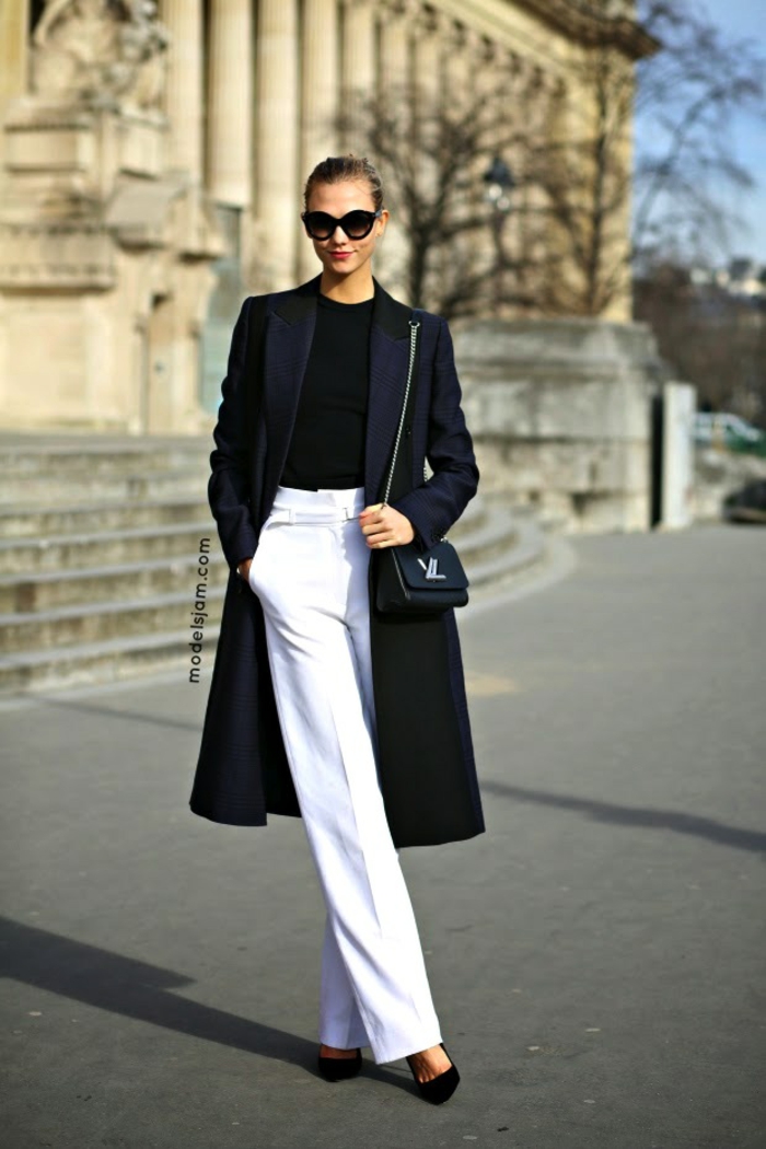 Comment s habiller avec une chemise en jean femme classe manteau noir