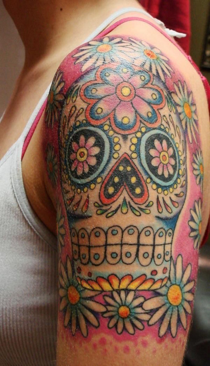 Tatouage tête de mort mexicaine – qui vivra calavera !