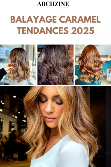 inspiration tendances 2025 balayage caramel collage photos.