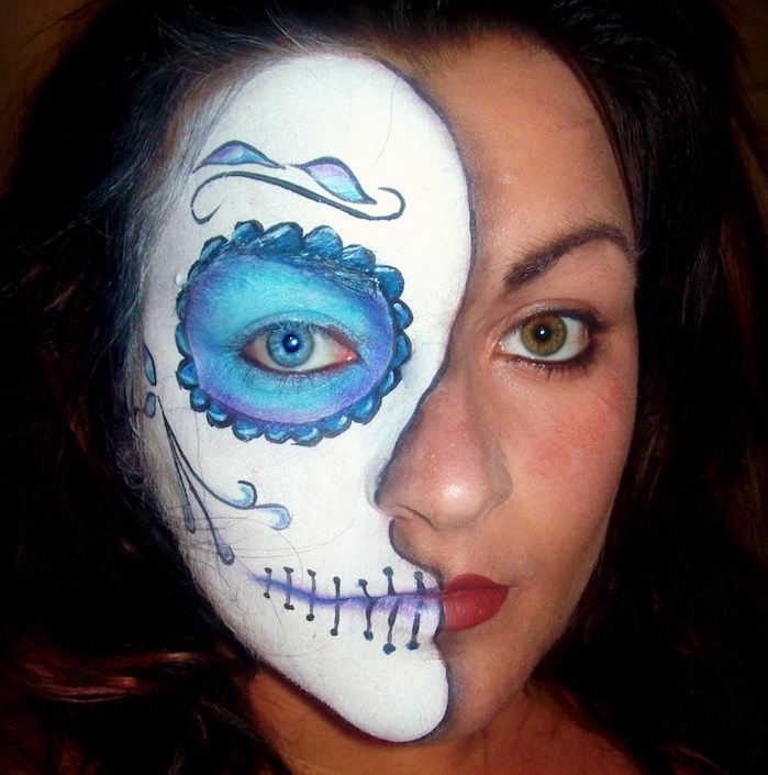 idée déguisement candy skull maquillage visage femme