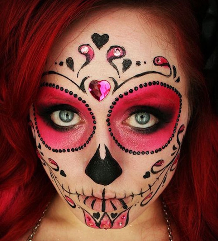 maquillage candy skull méxique idée déguisement jour morts squelette halloween
