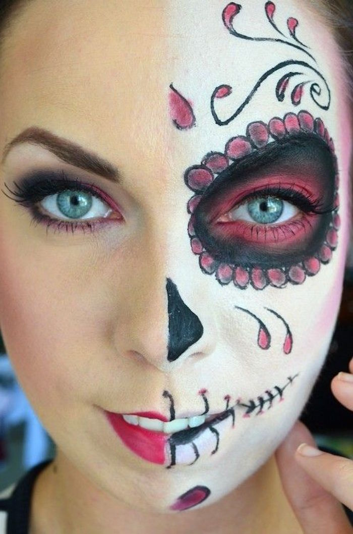 maquillage squelette deguisement mexicain pour fete morts mexico