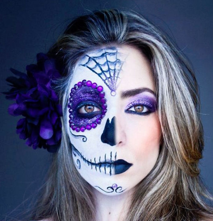 exemple têtes de mort mexicaines maquillage tete mexicaine fete morts
