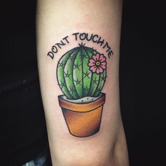 Cactus old school tatouage dont touch me cool signification