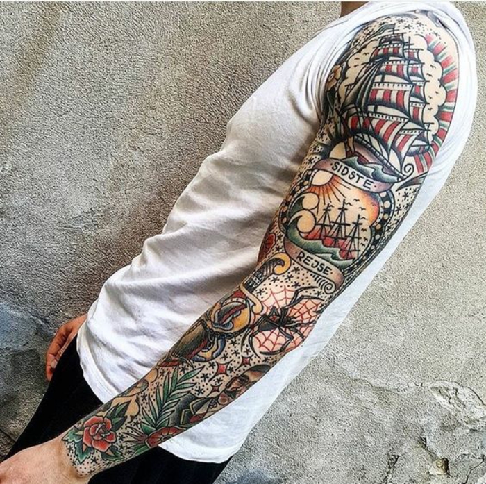 Manchette tatouage homme tatouage omoplate homme old school tatou 