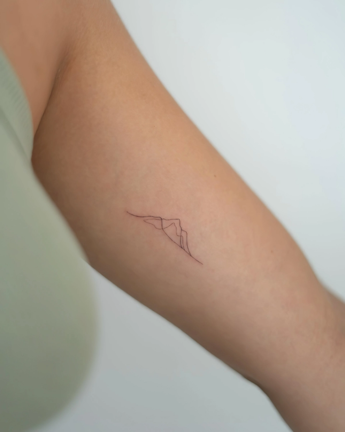 tatouage bras pour femme motif minimaliste paysage nature