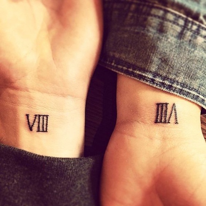 idée tatouage en chiffre romain tatouages chiffres romains tattoo couple
