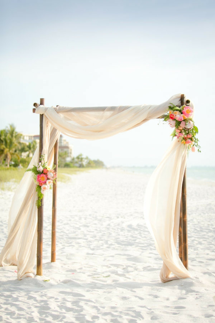 Comment faire une arche pour mariage deco fleurs mariage arche au bord de la mer
