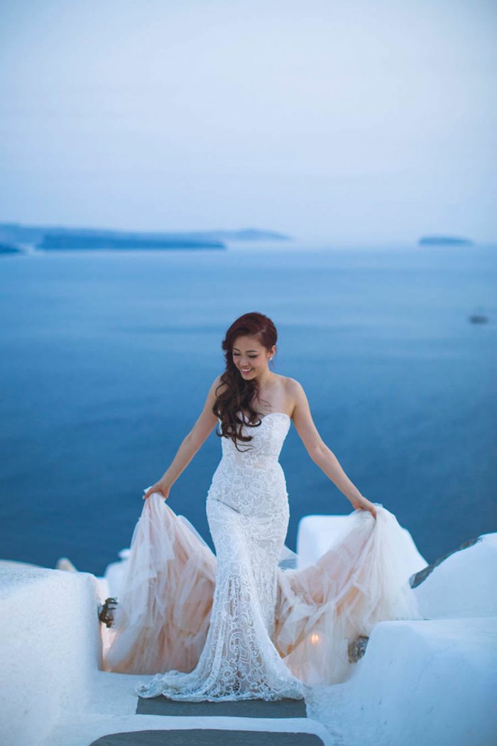 Excellente robe de marier robe de mariée bohème robe marie Santorin mariage robe de mariee sirene