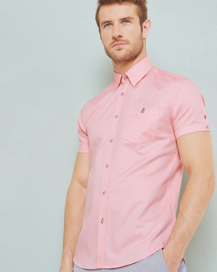 kiabi chemise manche courte rose pour homme pour été en soldes