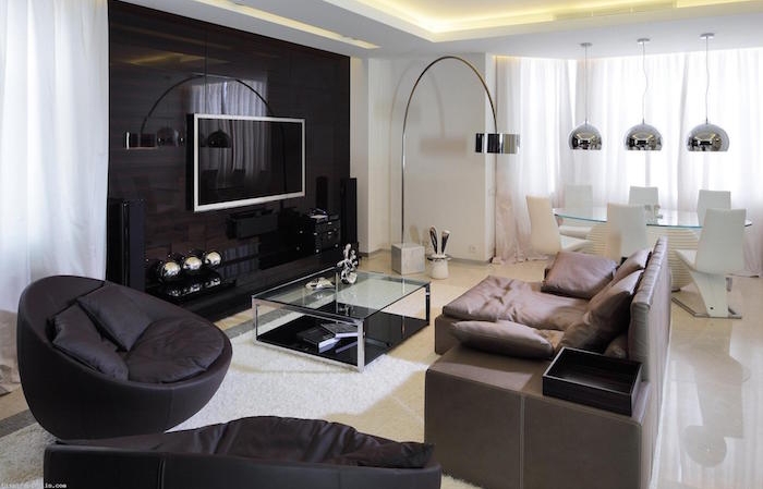 salon moderne avec meubles design décoration contemporaine