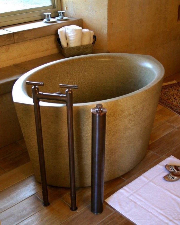 petit bac baignoire design en granite originale style vintage