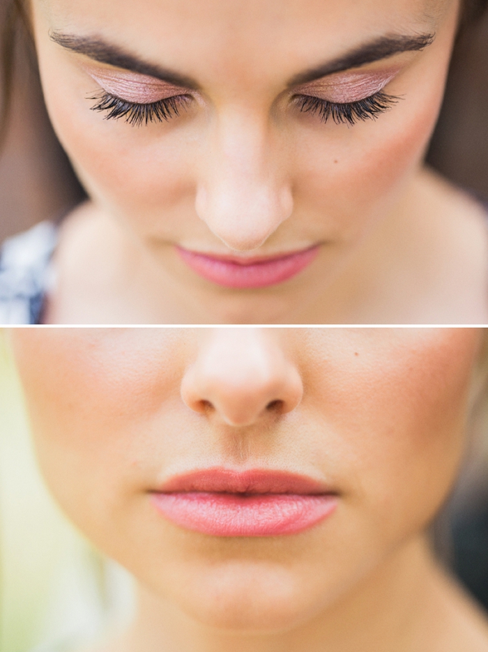 un tutoriel maquillage facile à reproduire pour un maquillage monochrome aux nuances de rose, look de mariée romantique et délicat