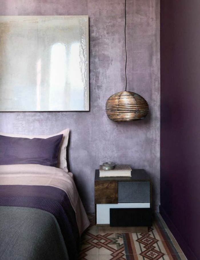 Salon violet couleur peinture chambre adulte papiers peints chambre