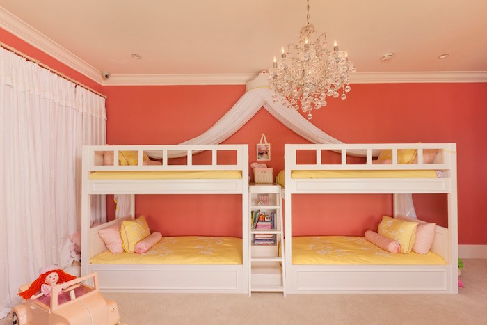 rose corail couleur abricot pour murs chambre enfants