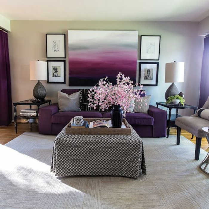 Idée papier peint chambre adulte violet parme deco chambre grise peinture salon adorable