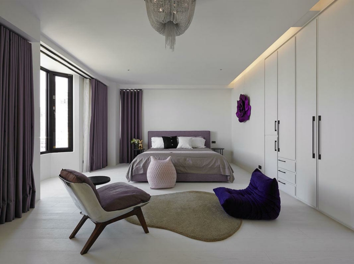Chambre violet et taupe comment décorer la chambre gris
