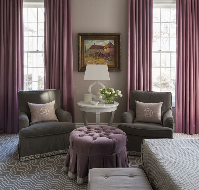 Excellente idée couleur chambre a coucher violet et gris association