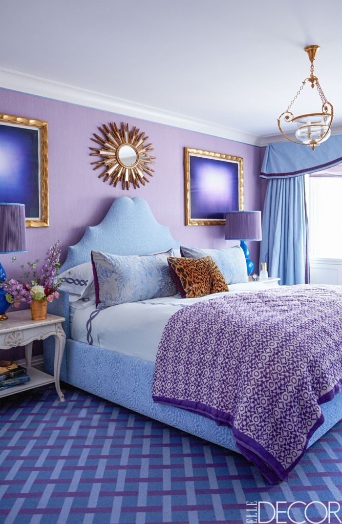 Formidable chambre grise et violette couleur violette jolie décoration rose et violet association
