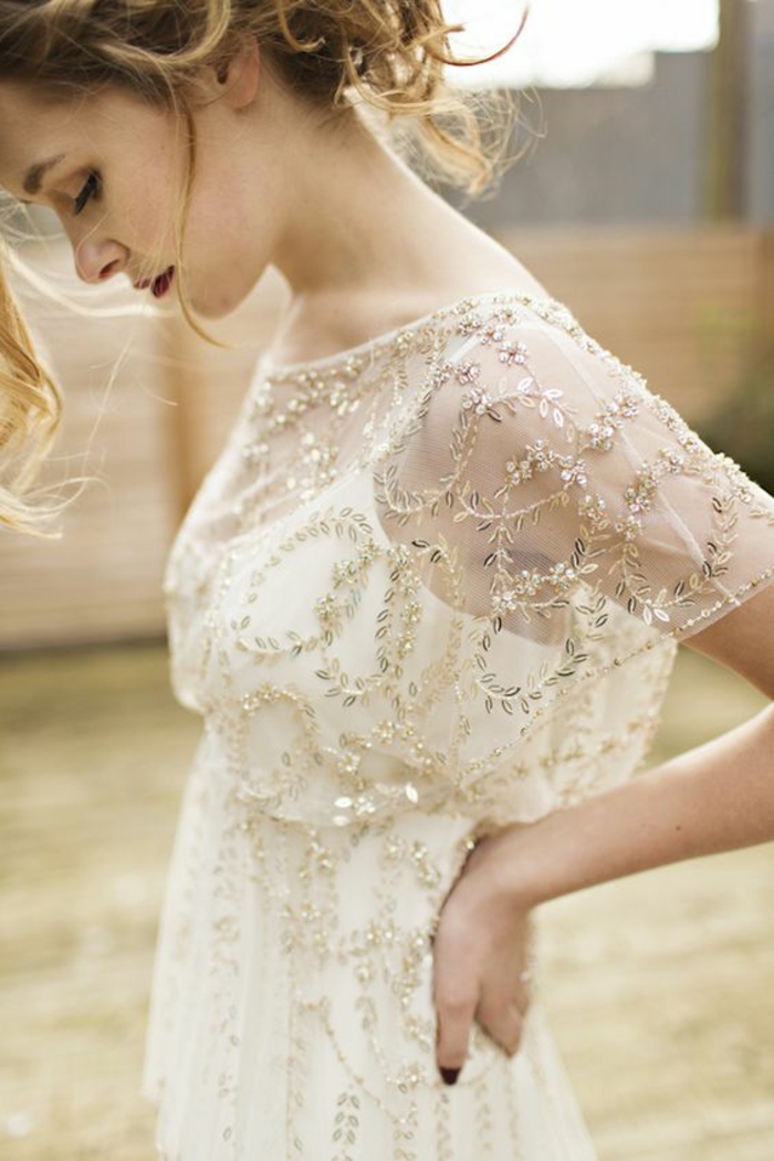 Robe de mariée de couleur robe de mariée colorée à la mode belle robe vintage robe avec paillettes 