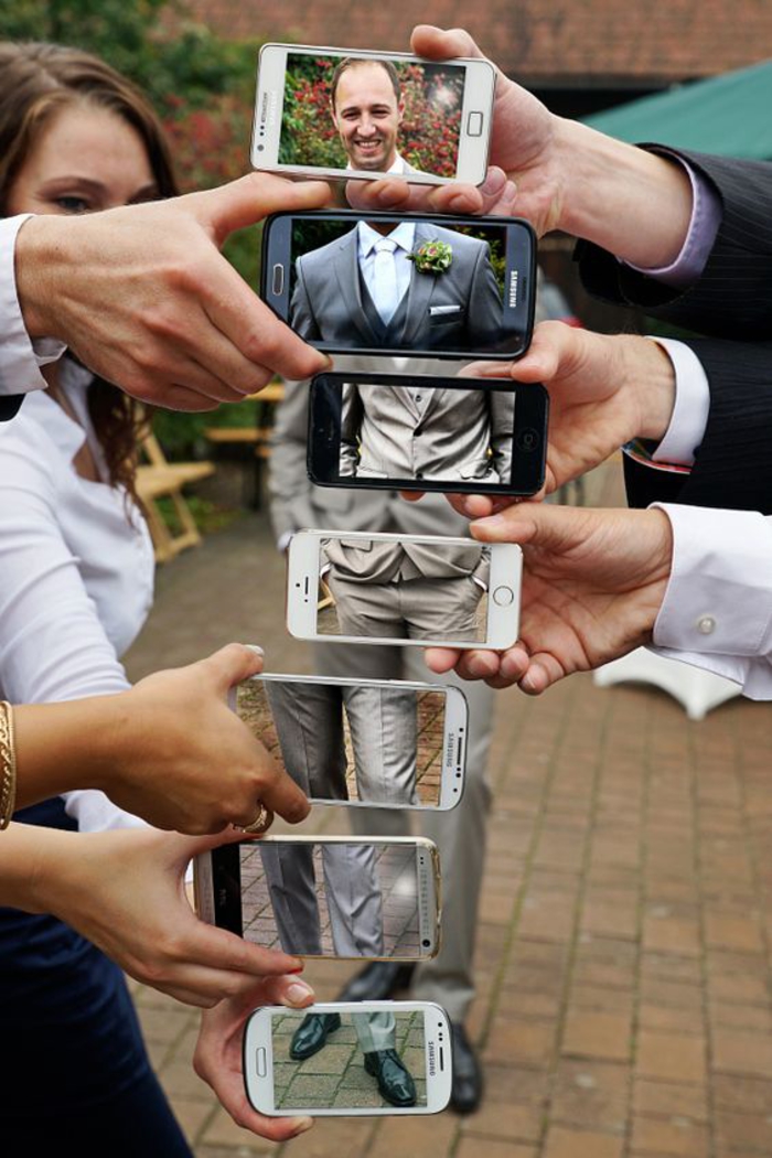 une séance photo amateur originale, un portrait de marié original réalisé avec des photos prise avec smartphone