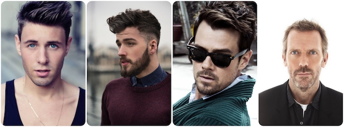coiffure homme tendance, coupe de cheveux pour hommes aux visage oblong, lunettes de soleil noires pour homme