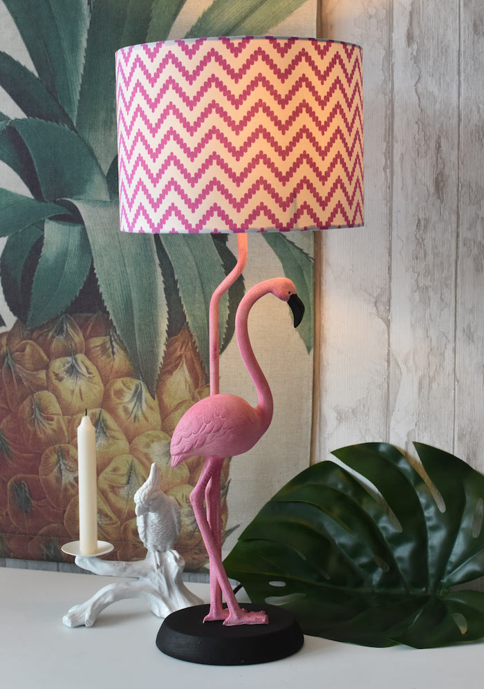 lampe de chevet, peinture à motif ananas, feuille verte artificielle pour décoration tropicale