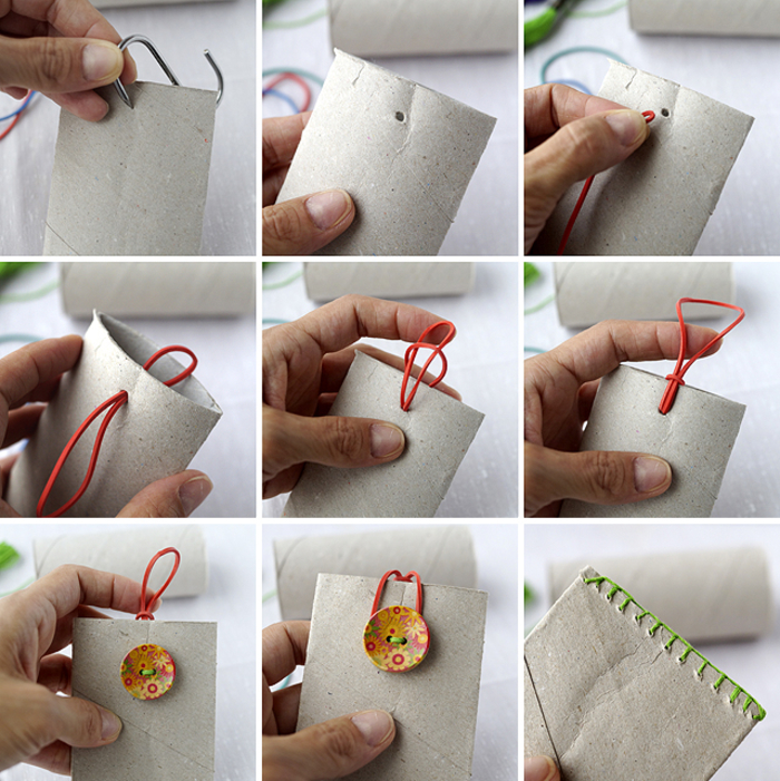 comment faire un porte-cartes en papier toilette récupéré, bricolage facile pour enfants et adultes avec du papier recyclé