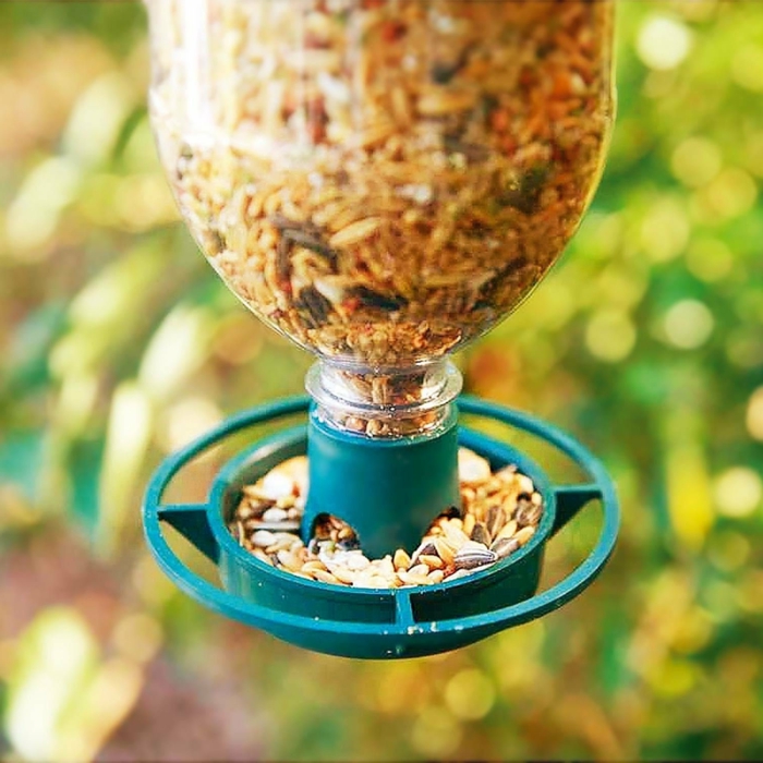 distributeur de graines pour oiseaux, bouteille en plastique transformée en mangeoire