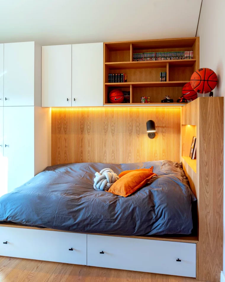 chambre moderne ado garcon avec des meubles sur mesure