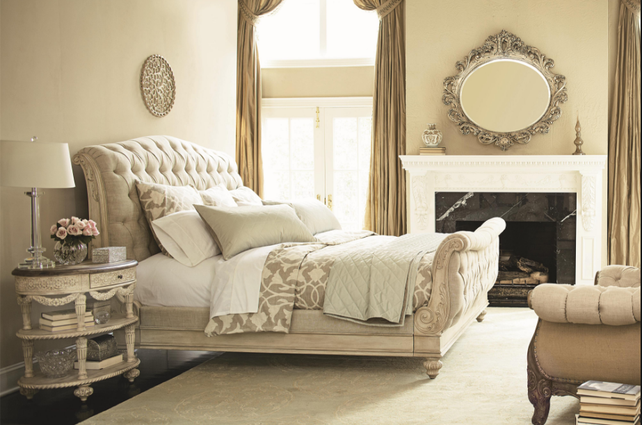 comment décorer chambre style classique baroque et peindre murs en lin beige clair taupe