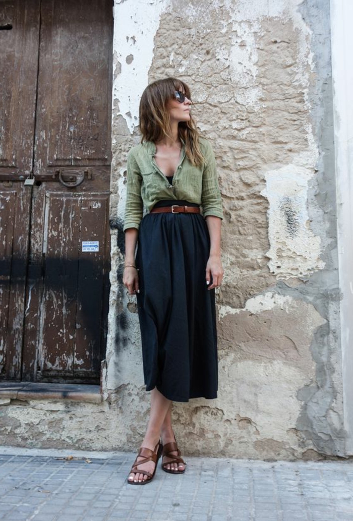 cool-idée-robe-et-chemise-mode-robe-chemise-femme-robe-chemisier-fluide-robe-chemise-lin Allure robe safari robe chemisier manches longues cool idée tendance bohème